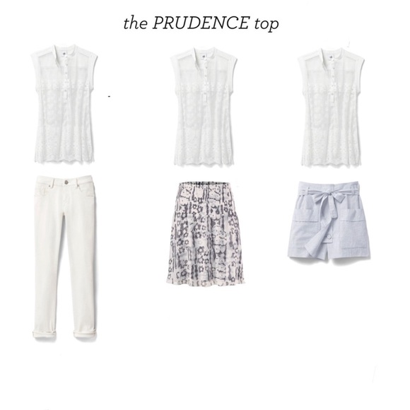 NWT  CAbi Prudence Lace White Top - Picture 6 of 11